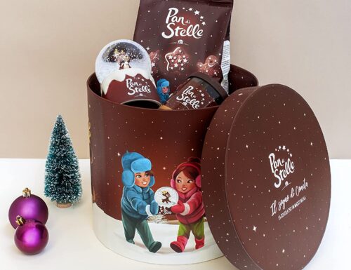 Pan di Stelle Natale “Snowball Cometa”, Idea Regalo con Palla di Vetro con Neve by Thun, Vasetto di Crema e Biscotti in Edizione Limitata