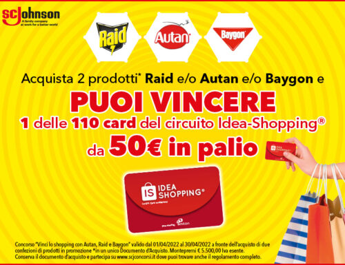 “Vinci lo shopping con Raid, Autan e Baygon” vinci gift card ideashopping da 50€