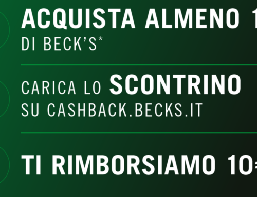 Cashback Beck’s  acquista 10€ e ricevi rimborso di 10€