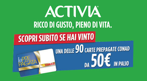 “Con Activia vinci la spesa Conad” vinci gift card dal valore di 50€