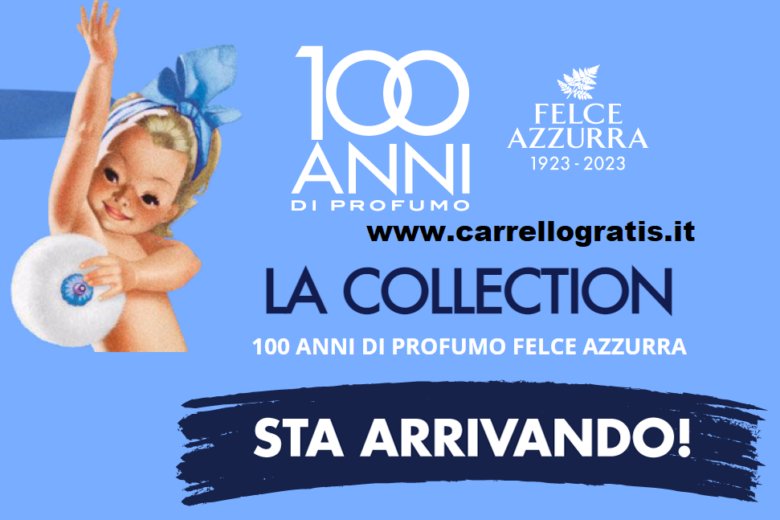 “Collection 100 anni Felce Azzurra” Nuova raccolta punti e richiedi T-Shirt, telo mare e Accappatoio
