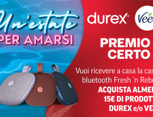 “Un’estate per amarsi” con Durex e Veet ricevi come premio sicuro cassa bluetooth dal valore di 50€